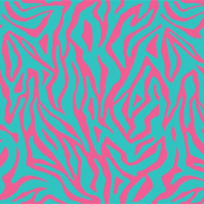 Zebra print in turquoise on hot pink
